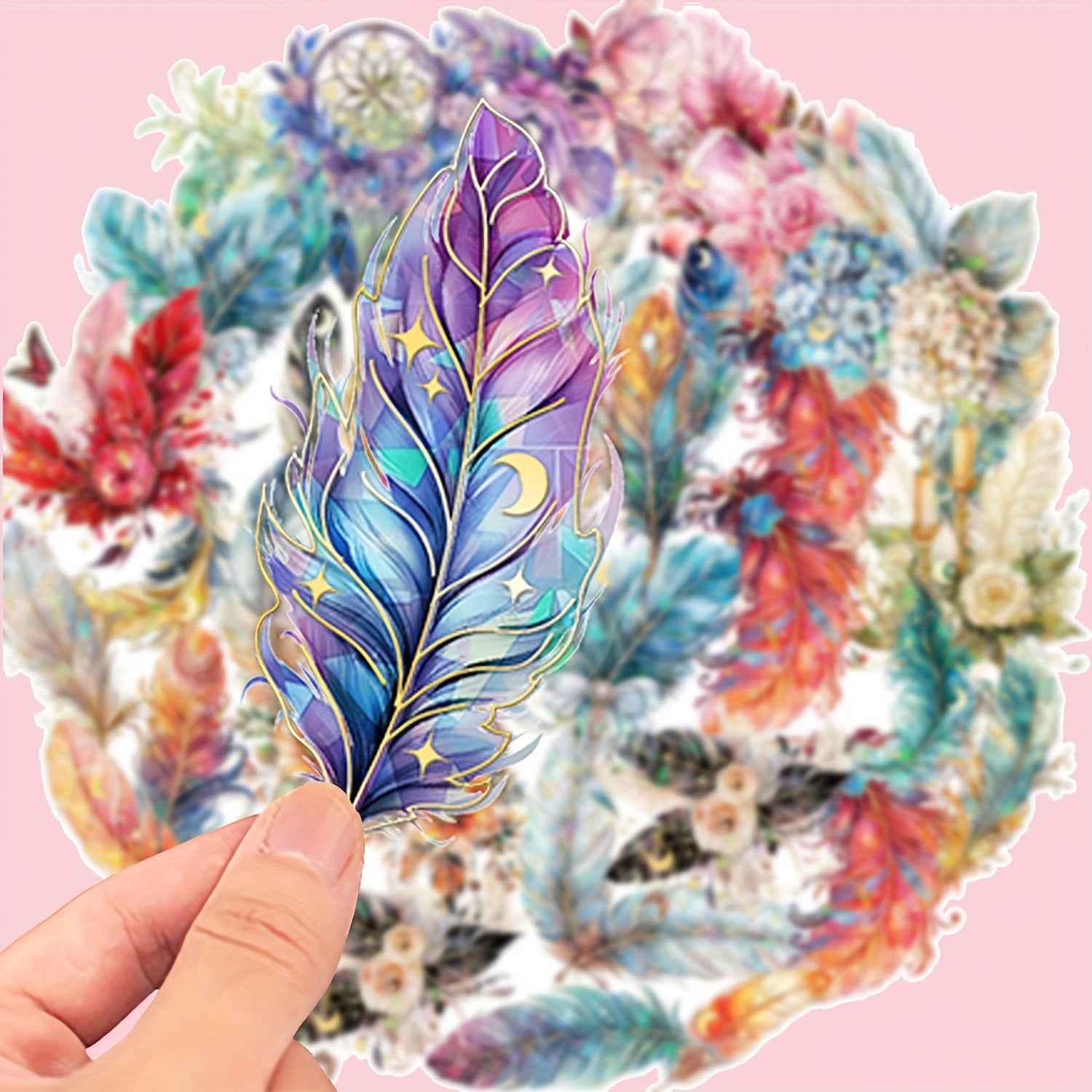 30pcs Golden Leaf Stickers Adhesive Vinyl Decals for DIY Crafts Journals Laptops