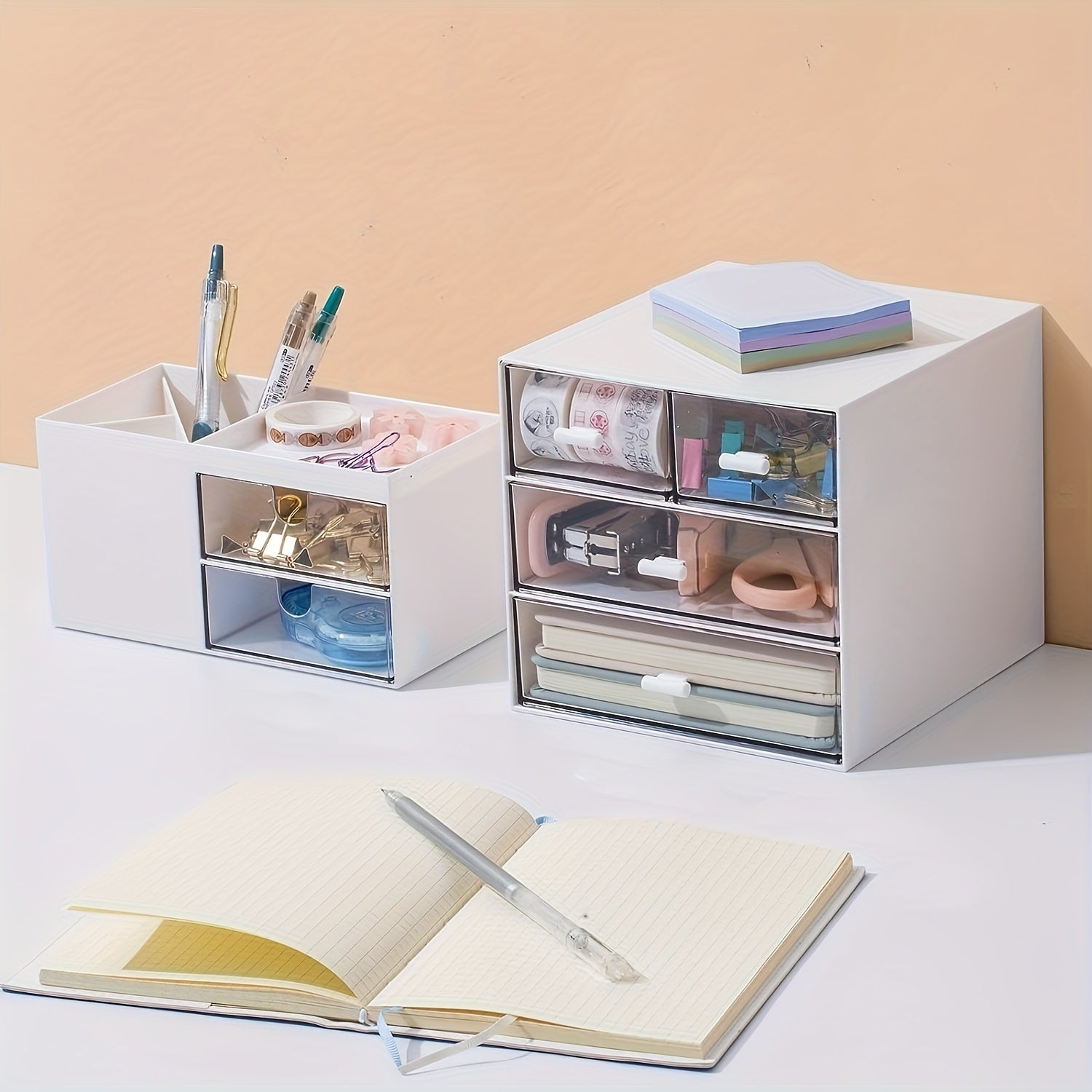 Desk Organizer With Drawer Desk Storage Box With 4 Drawers