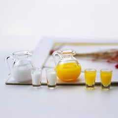Dollhouse Beverage Set with Orange Juice and Milk Pitchers