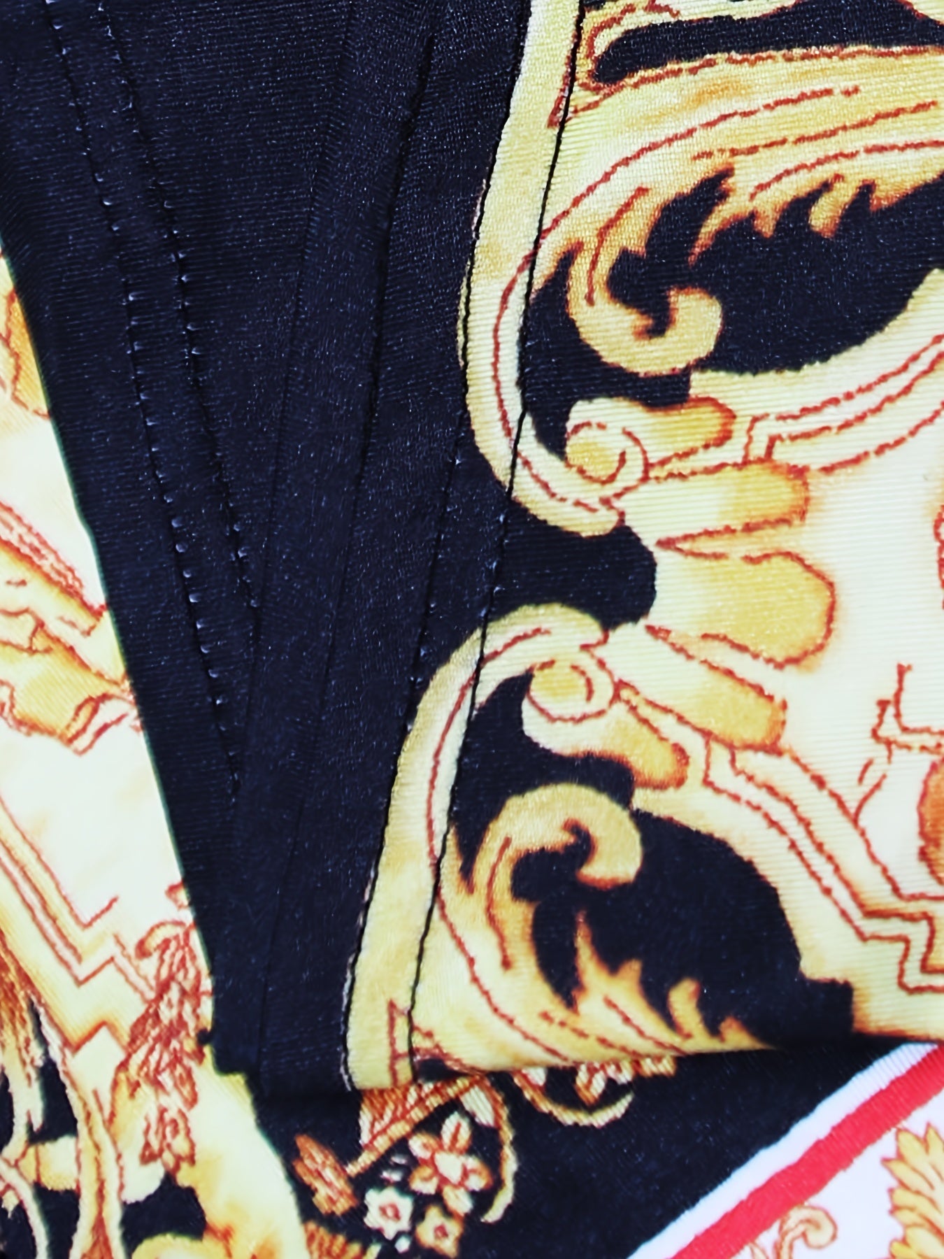 Baroque Print Maxi Dress With Belt