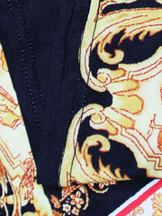 Baroque Print Maxi Dress With Belt