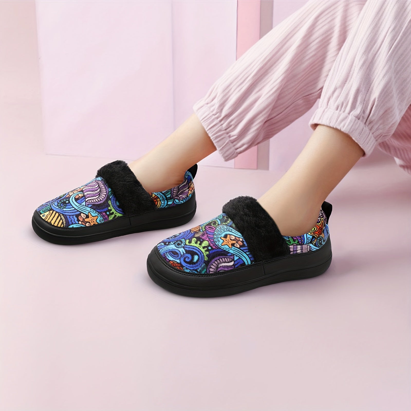 Women's Cow Print Walking Shoes Lightweight Warm Outdoor Shoes