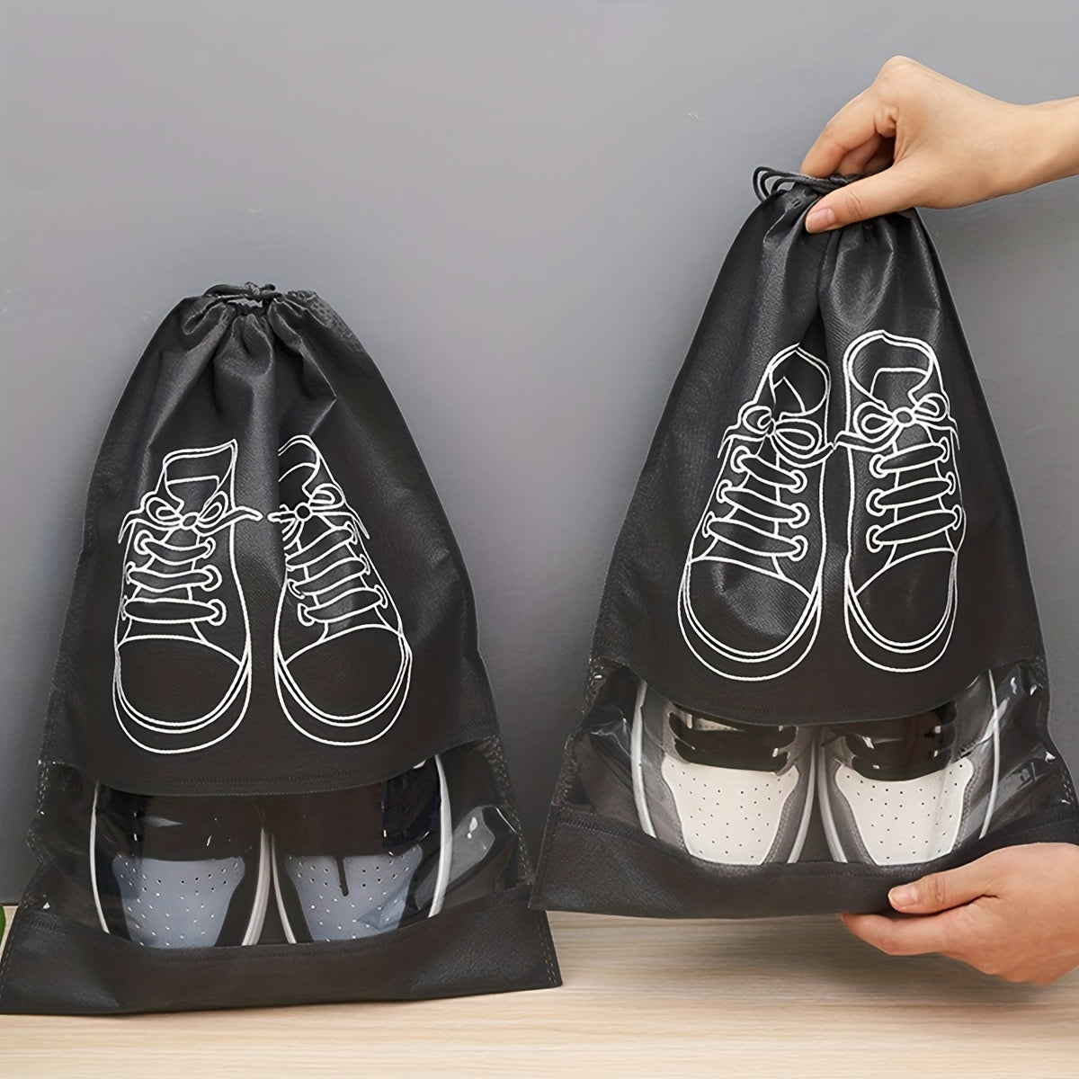 Portable Shoes Bag Drawstring Pouch Dustproof for Travel