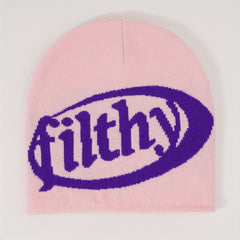 American Retro Couple Style Embroidery Knitted Coldproof Hat Autumn Winter Beani
