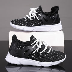 Boy's Breathable Non Slip Sneakers Lace Up Soft Sole Shoes