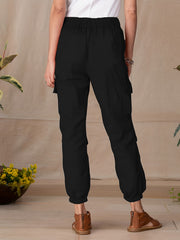 Solid Jogger Pants Casual Elastic Waist Long Length Pants