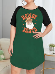 Santa Print Raglan Sleeve Tee