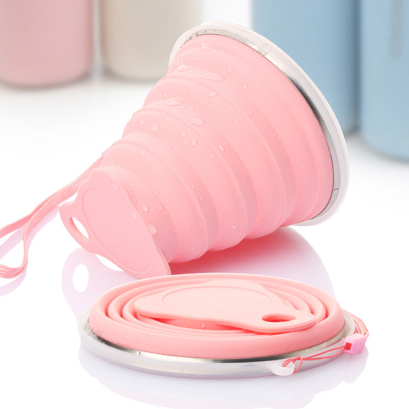 1pc Silicone Collapsible Travel Cup Foldable Portable Reusable Drinking Cup
