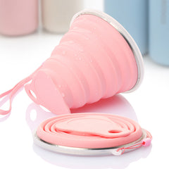 1pc Silicone Collapsible Travel Cup Foldable Portable Reusable Drinking Cup