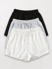 Casual Drawstring Waist Yoga Shorts for Women