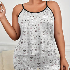 Alpaca & Cactus Print Pajama Set