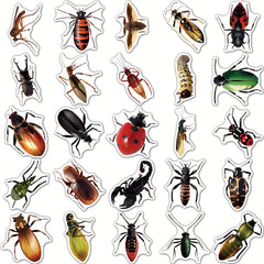 50pcs Insect Cartoon Phone Case Sticker PVC Waterproof Self adhesive Stickers