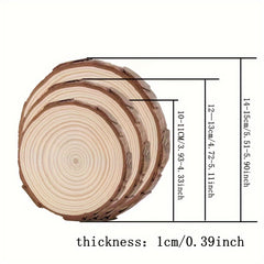 10pcs Natural Fur Wood Coasters Craft Kits Christmas Decorations DIY Fur Craft