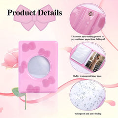 3 Inch Mini Kpop Photo Holder Book Pink Bow Photo Card Album