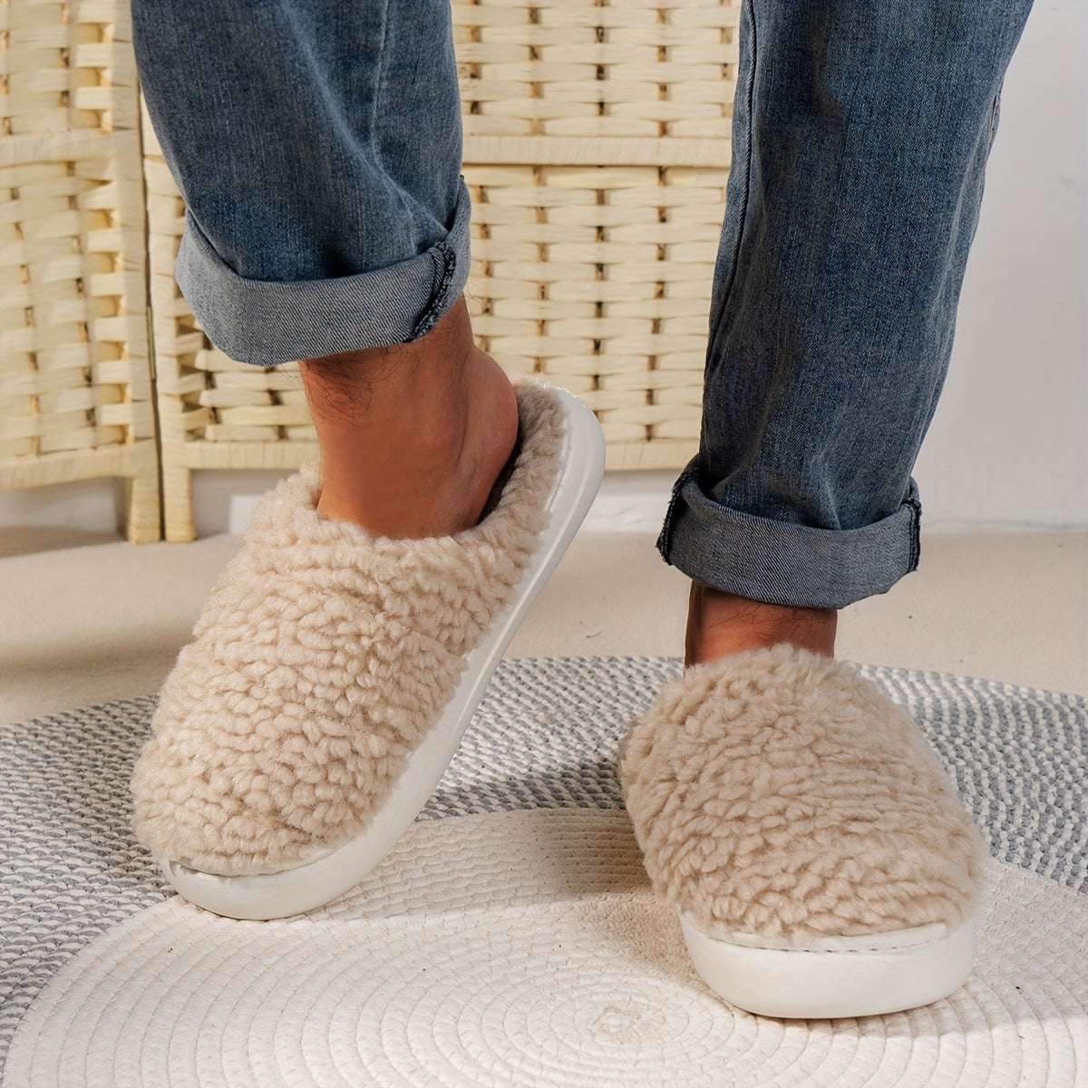 Men's Cozy House Slippers Anti-slip Indoor Shoes
