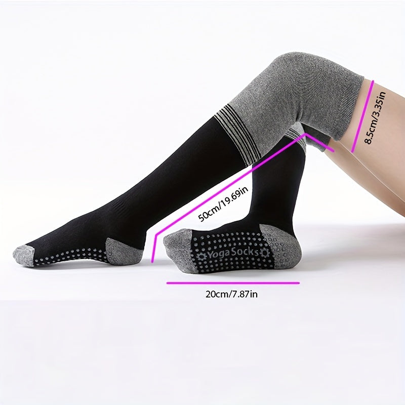 Women's Non-slip Over the Knee Thigh High Socks for Yoga