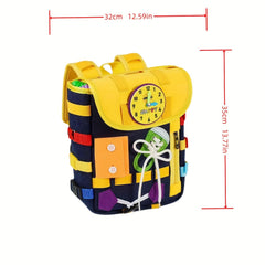 Kids Felt Toy Backpack Learn to Tie Shoes Activity Board for Early Education