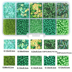 10 Grids Seed Bead Glitter Faux Pearl DIY Jewelry Material Pack