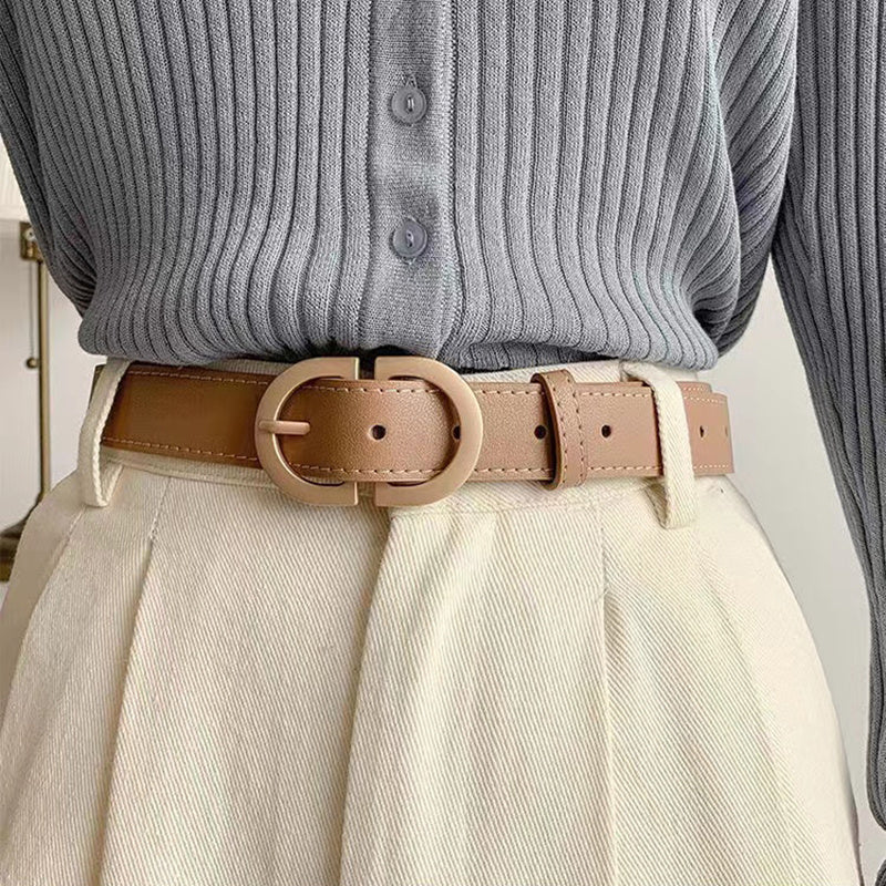 Women's Pu Leather Waist Belt with Buckle