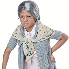Grandma Wig Hair Cosplay Party Stage Accessory