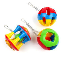 Colorful Chewing Treat Toy for Medium to Large Parrots Parrot Ball with Bell