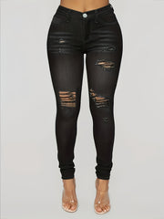 Distressed High Waist Skinny Jeans