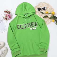 Women's Retro Print Drawstring Loose Hoodie