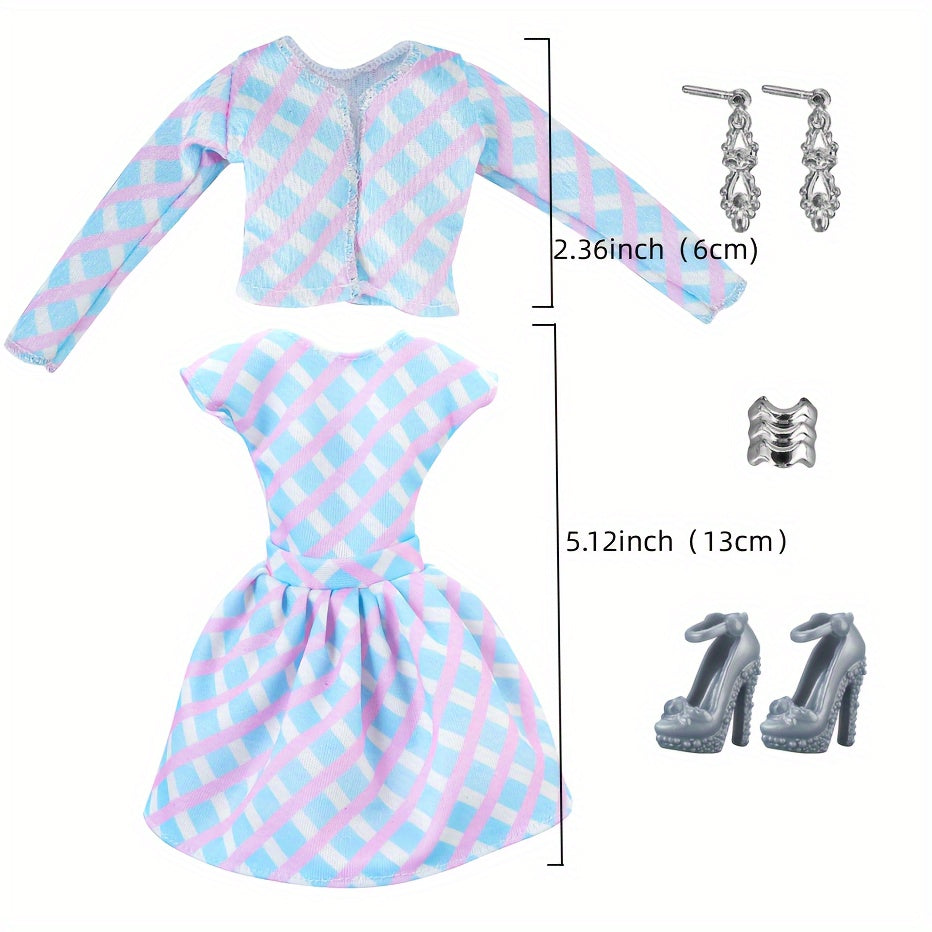 6 Doll Clothes Dress Fur Coat Top Pants Clothing For 29 97 Cm Doll