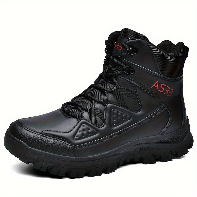 Men's High Top Military Style Hiking Boots Non-Slip Lace Up Shoes