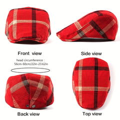 Red Cap Newsboy Hats Golf Scally Cap Summer Hat For Men Women