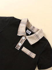 2pcs Baby Boys Casual Polo Shirt & Shorts Set