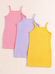 3pc Girls' Vibrant Color Bodycon Cami Dresses Set For Party