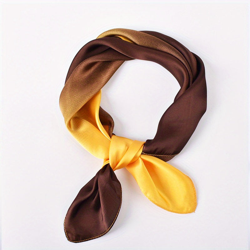 Gradient Square Scarf Bandana Silk Hair Ribbon Head Band