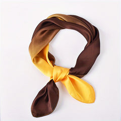 Gradient Square Scarf Bandana Silk Hair Ribbon Head Band