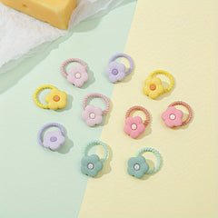 10pcs Girls Flower Hair Bands Elastic Hair Ties Headwear Accessories