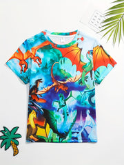 Boys' Shark Graphic T Shirt Active Stretch Short Sleeve Tee