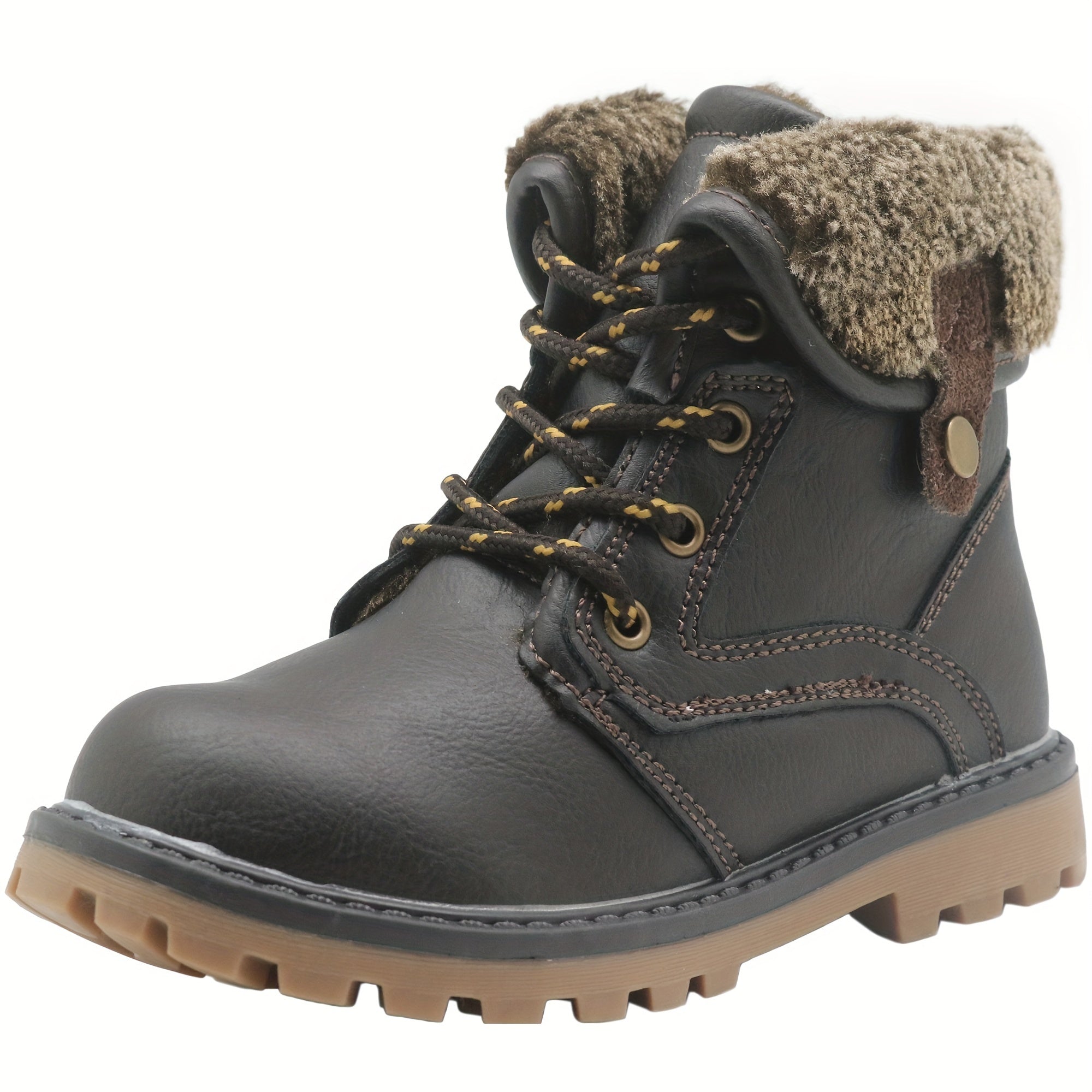 Kids Snow Boots Thermal Cozy Non slip Ankle Boots Outdoor Hiking Shoes Fur Lined