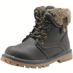 Kids Snow Boots Thermal Cozy Non slip Ankle Boots Outdoor Hiking Shoes Fur Lined