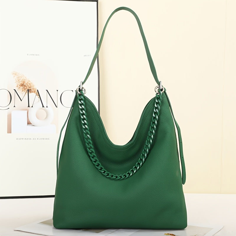 Top Layer Cowhide Shoulder Bag Large Capacity Women Crossbody Handbag
