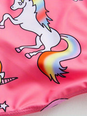 Girls Unicorn Print One Piece Tankini Swimsuit
