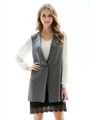 Sleeveless Lapel Blazer Vest Coat Slim Fit