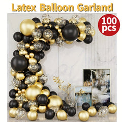 100pcs Golden Balloon Chain Graduation Party Decoration Balloon Arch Set