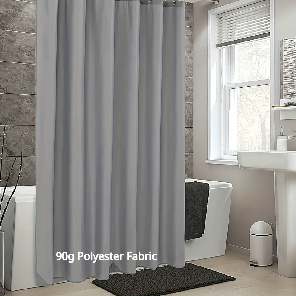 Waterproof Light Gray Shower Curtain with Plastic Hooks