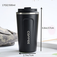 17oz Stainless Steel Coffee Cup with Lid