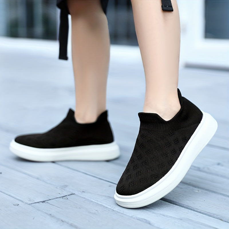 Girls Breathable Woven Slip On Walking Shoes