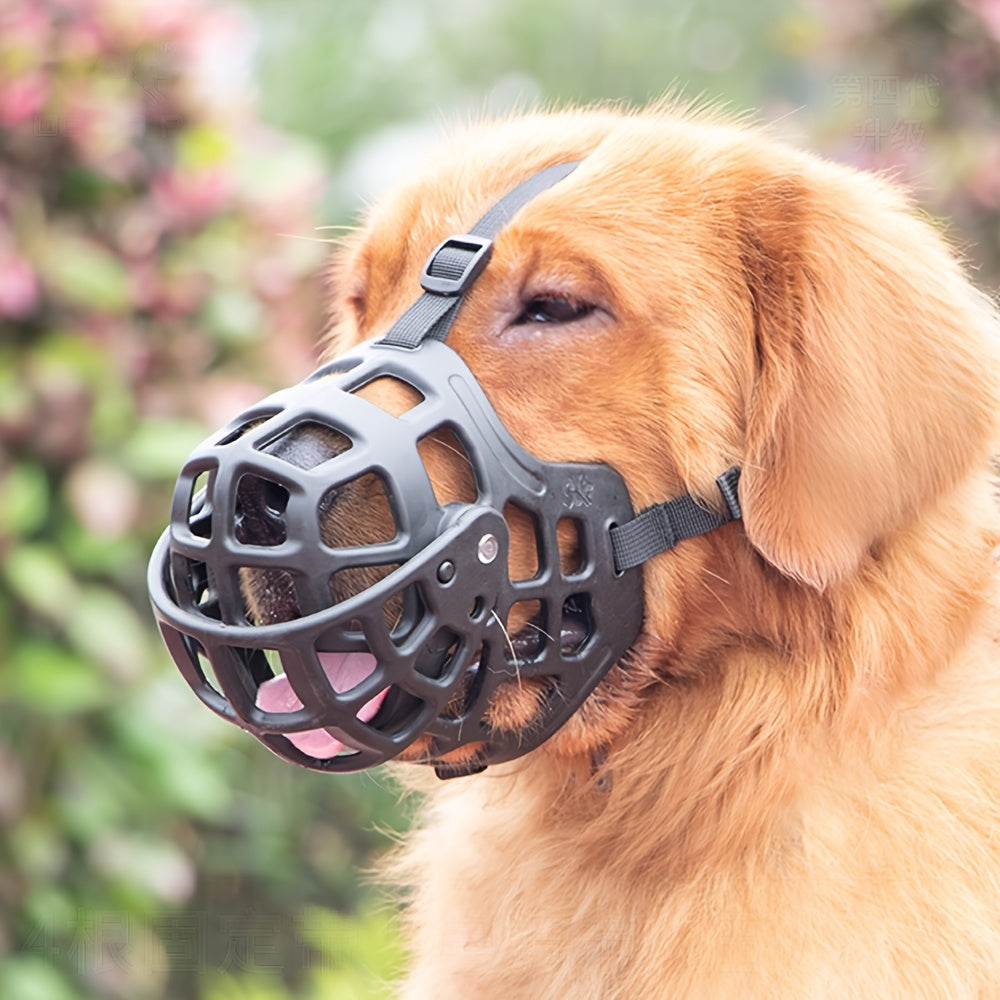 Adjustable Breathable Basket Dog Muzzle Prevents Biting Chewing