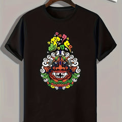 Monster Print Men's Graphic T-shirt for Summer