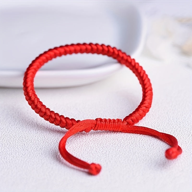 Red Adjustable Braided Rope Knot Bracelet Lucky Amulet Jewelry