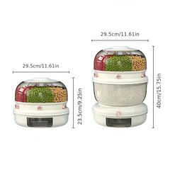 Rotary Rice Bucket Sealed Insect & Moisture-proof Double Layer Grain Storage Box