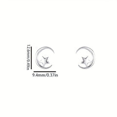Hollow Moon Star Stud Earrings for Girls